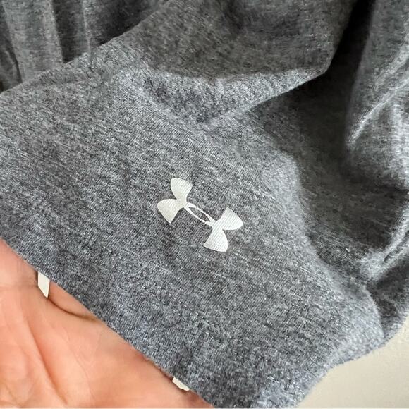 Under Armour Gray Long Sleeve Loose Heatgear Open Back Strappy Stretch Large - Picture 4 of 7